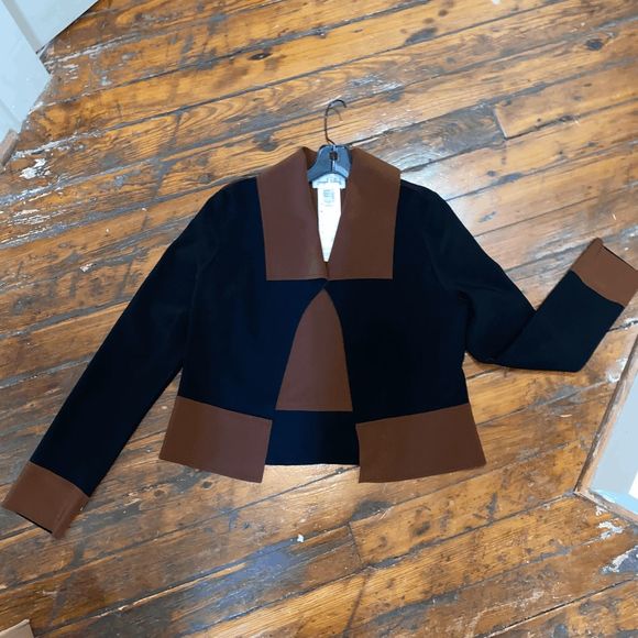 Joseph Ribkoff NWOT Brown Black Colorblock Shacket Jacket, Size 6, MSRP $250 - Picture 12 of 12